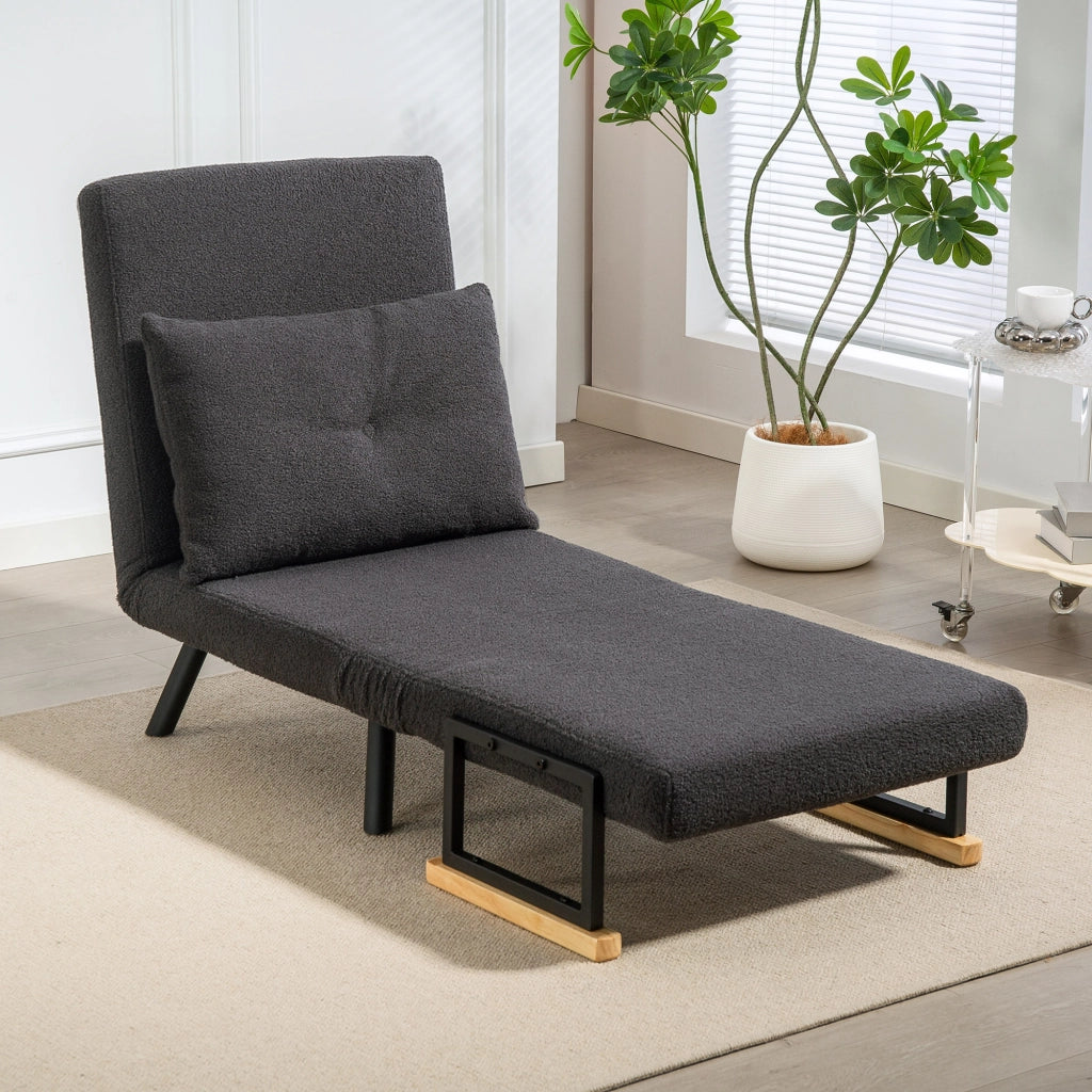 Letto imbottito convertibile 4 in 1 con cuscino ¨C zephmum ¨C grigio 63x73x81 cm