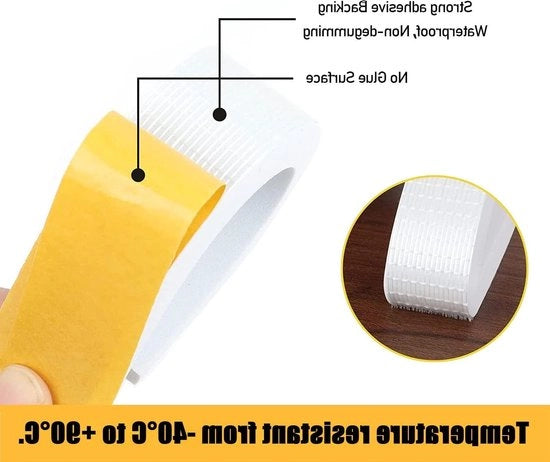 Tape afdichtante autoadesivo per porte e finestre - 6 mm (B) x 3 mm (D) x 20 m (L) - nastro schiuma a tenuta di aria contro il freddo - impermeabile al rumore e all'acqua - stoffa impermeabile nero/bianco