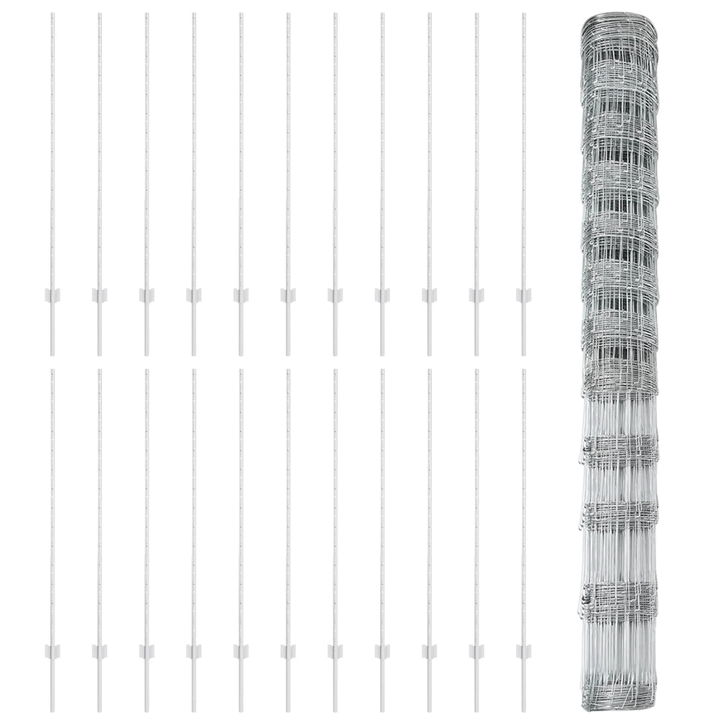 Posti per Recinzione  22 pz U-Channel 140 cm Acciaio Zincato