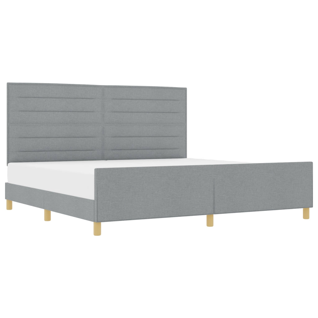 Letto in Grigio Chiaro di , 200x200 cm, Tessuto