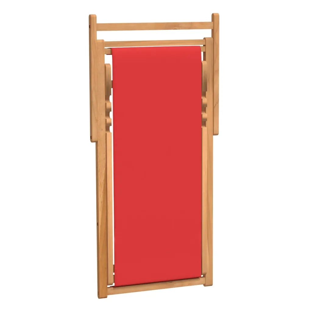 Sedia da Giardino | Sedia da Spiaggia Pieghevole in Legno Massello di Teak Rossa