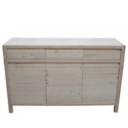 Credenza 3 porte 3 cassetti legno massello di abete grezzo 150x50x95 (3321) - Mobili 2G