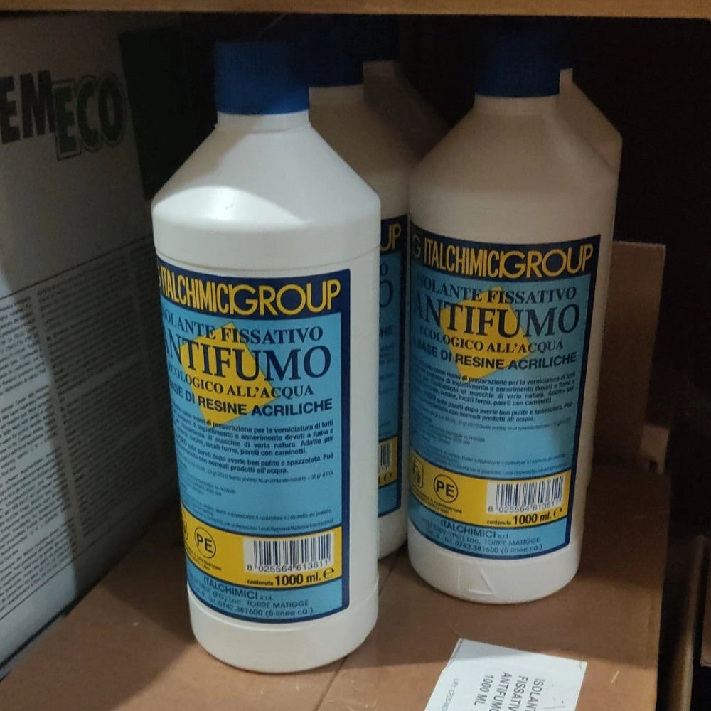 Italchimici 1lt isolante fissativo antifumo ecologico a base di resine acriliche