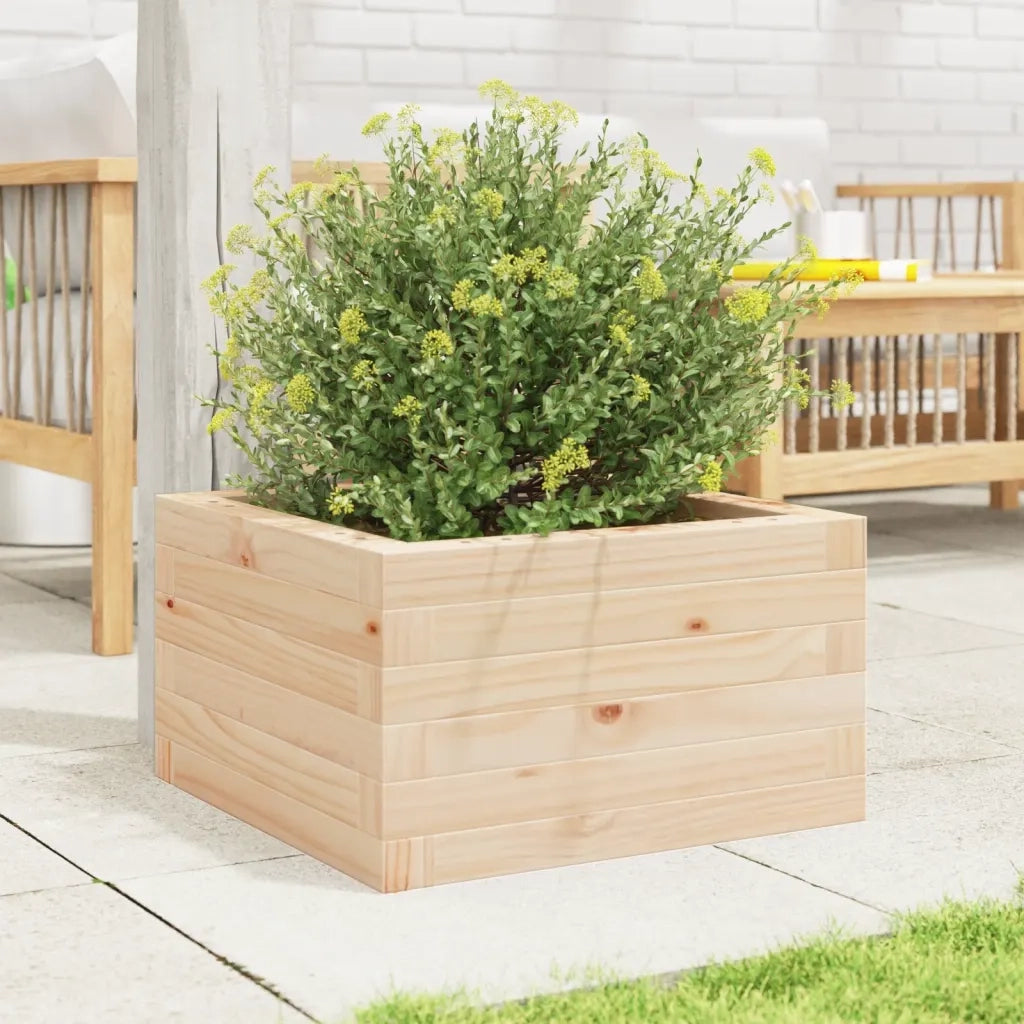 Fioriera | Cassetta per fiori | Vaso da Giardino 40x40x23 cm in Legno Massello di Pino