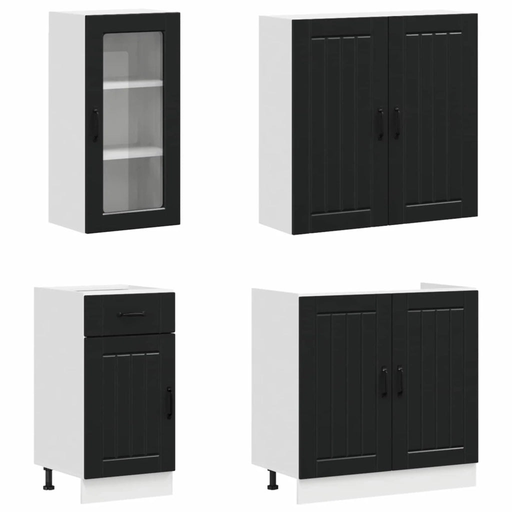 Unità Cucina LUCCA 8 pcs Nero Legno ingegnerizzato 3438392