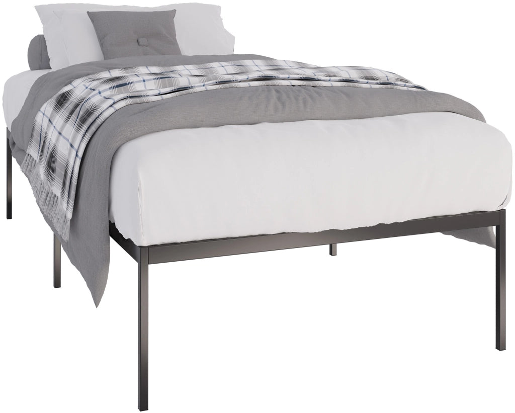 Letto in metallo Fargo nero,200x100x42 cm