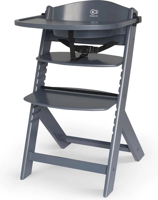 Seggiolino da tavolo in legno 3 in 1 - Altalena per bambini fino a 10 anni - Grigio
