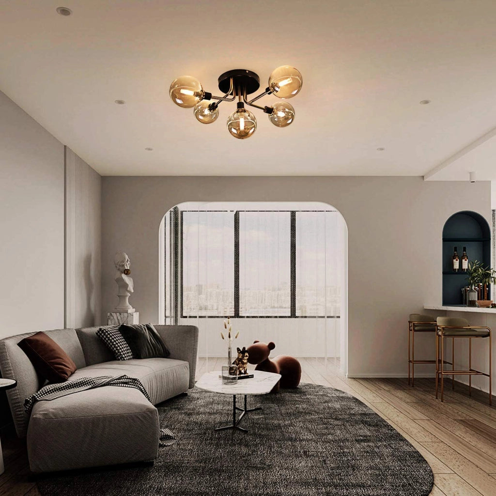 ZMH Lampada da soffitto a globo in vetro per illuminazione soggiorno