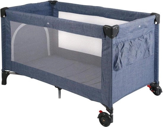 Carriolo LUXE con fondo pieghevole e tasca portatile - Bambini neonati - Jeans blu - 12 kg