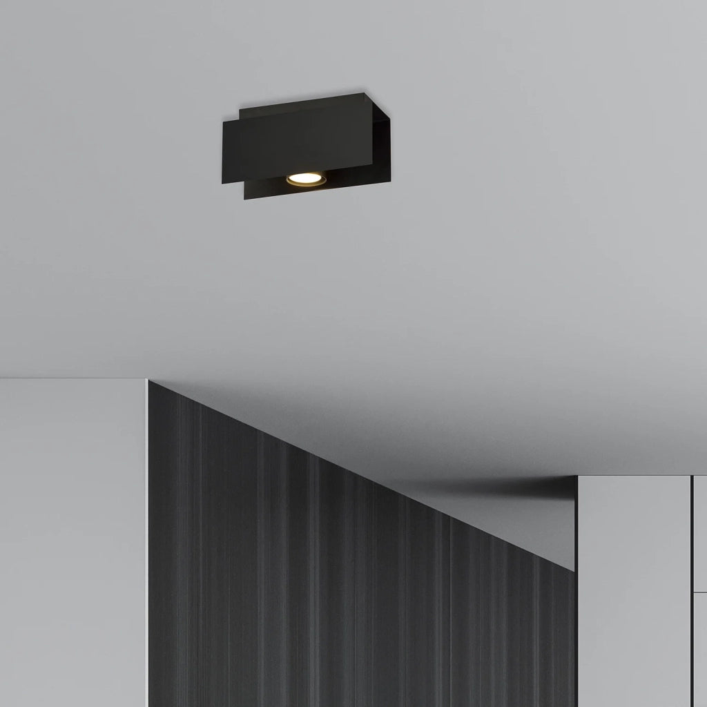 Plafoniera Moderna 1 Luce Persico In Acciaio Nero