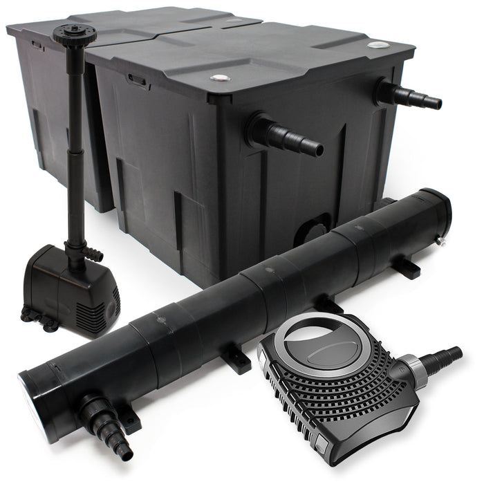 Set: Filtro bio per laghetto 60000l Chiarificatore UVC 72W Pompa 80W Pompa fontana