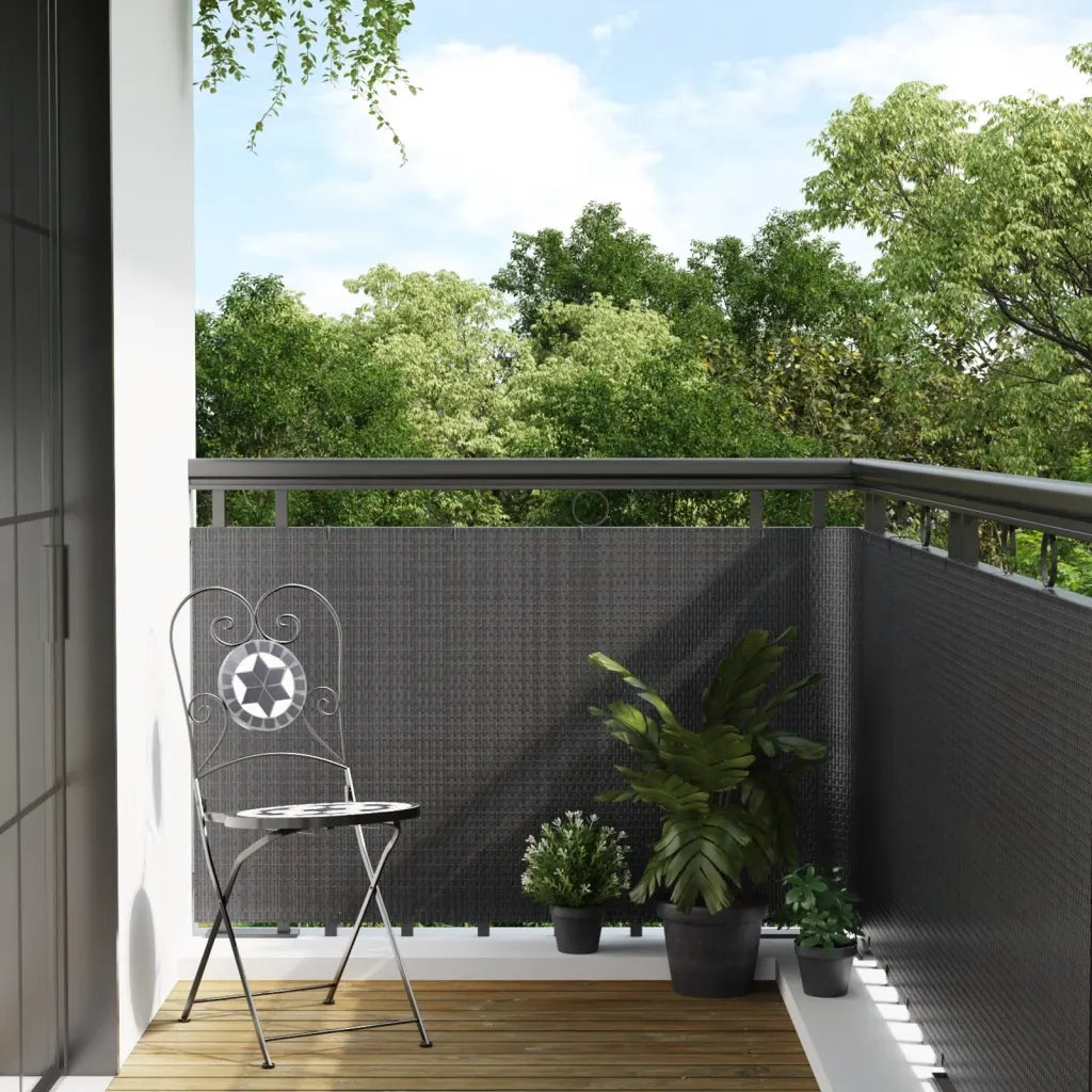 vidaXL Paravento da Balcone Antracite 1000x100 cm in Polyrattan