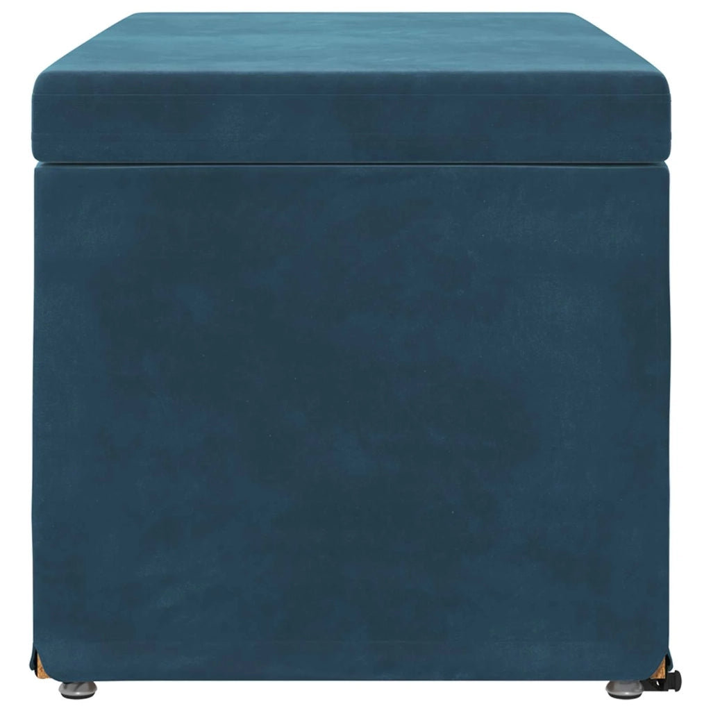 Pouf Blu 81 x 41 x 40 cm Velluto e Legno Ingegnerizzato 876779