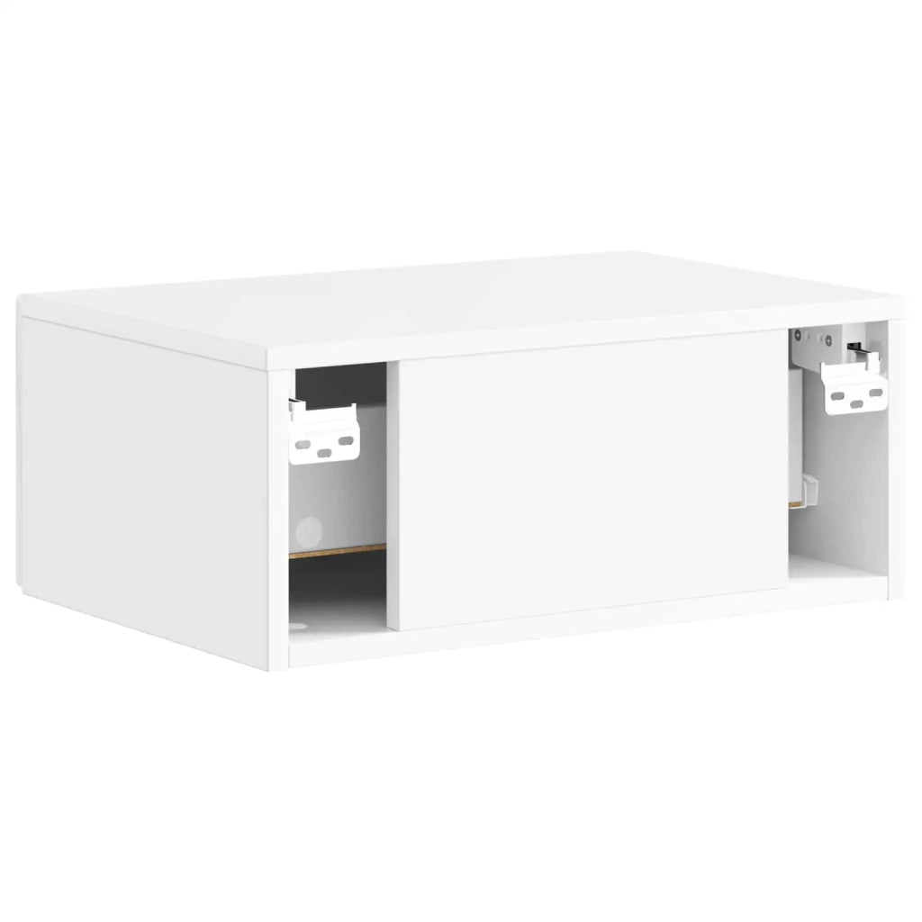 Mobiletto da notte a muro Bianco Lucido 49 x 34,5 x 20 cm 898963