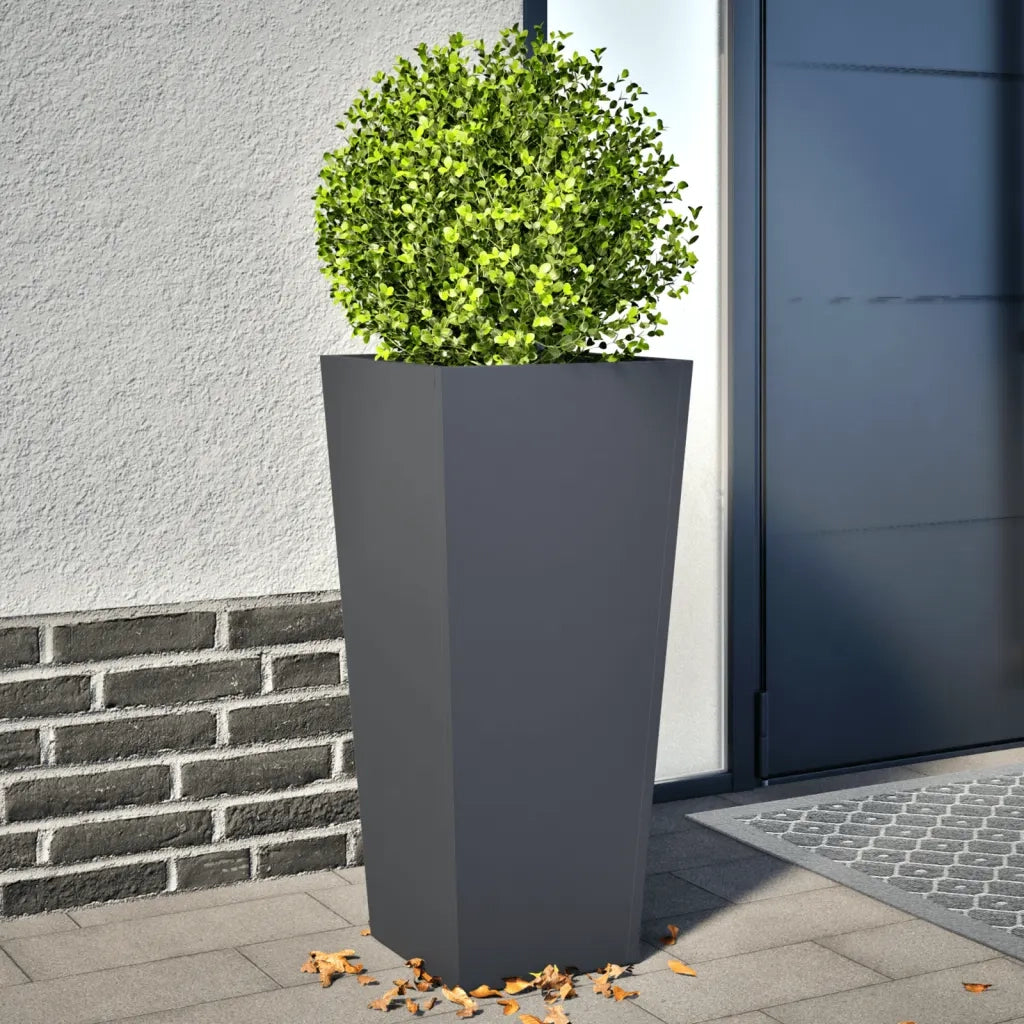 vidaXL Fioriere da Giardino 2 pz Antracite 35x35x75 cm in Acciaio