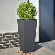 vidaXL Fioriere da Giardino 2 pz Antracite 35x35x75 cm in Acciaio