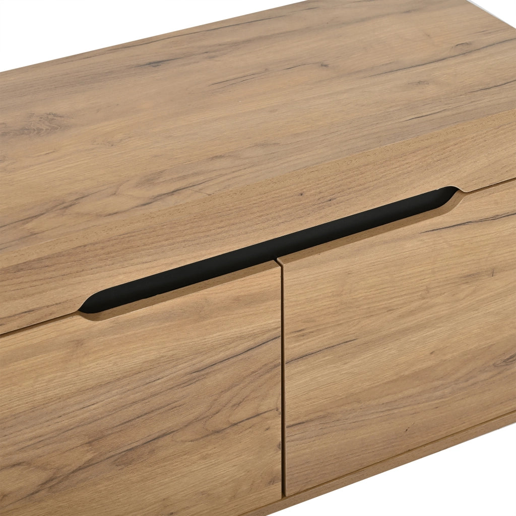 Mobile ingresso con 2 scarpiere; 1 cassetto e specchio - per ingresso - in MDF e truciolato - 156×36×176 cm - naturale e nero