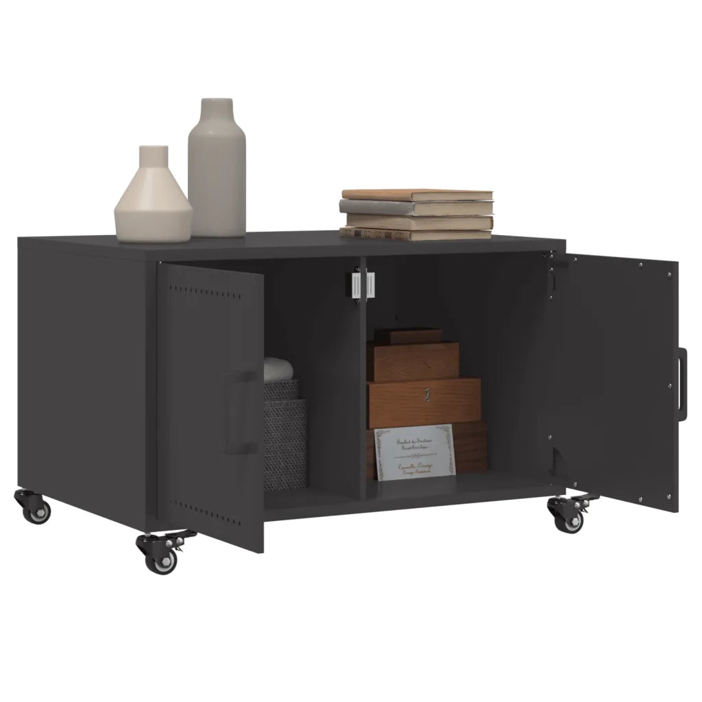 Tavolino da Salotto Nero 100,5x39x72 cm in Acciaio 846686