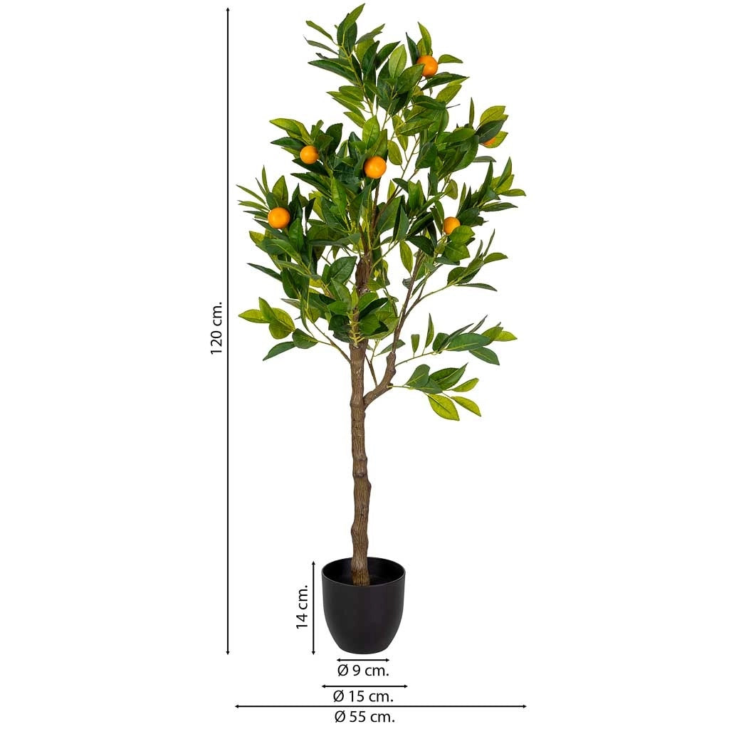 Albero di arancio artificiale decorativo verde 55x55x120