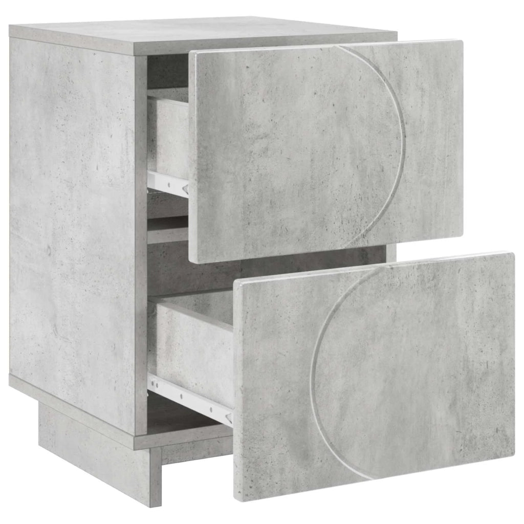Armadio da Notte 2 pz Grigio Cemento 33,5 x 34,5 x 50 cm 8011394