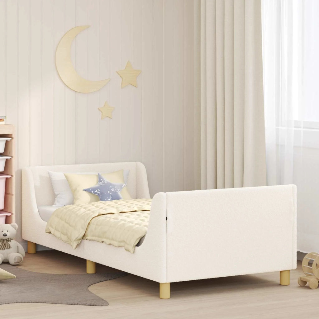 Struttura letto bambini con testata Crema 80 x 200 cm