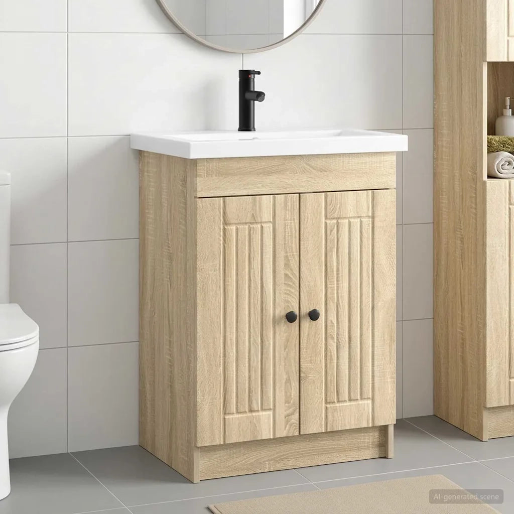 Set di mobili per il bagno Rovere Sonoma 78,5 x 37,5 x 81 cm 3404196