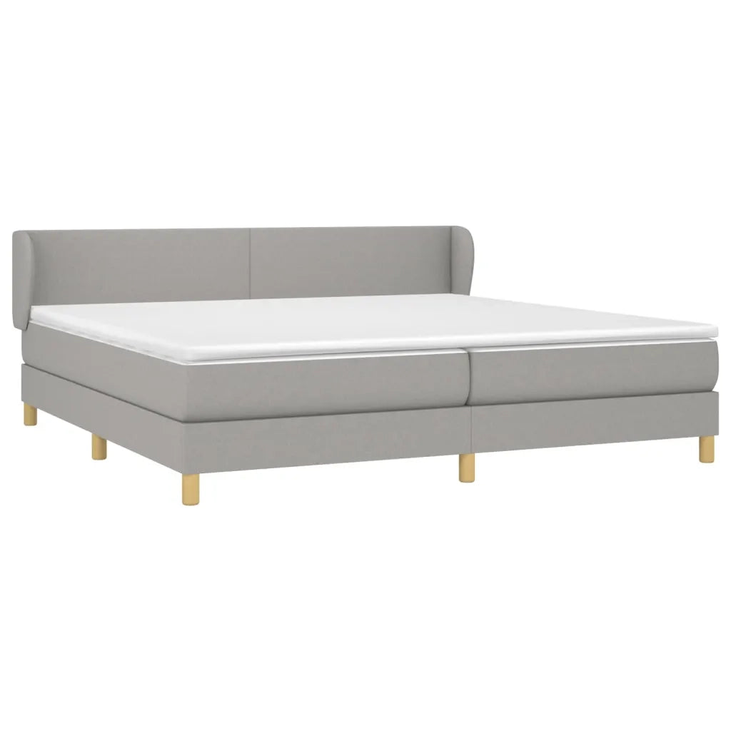 Giroletto a Molle con Materasso Grigio Chiaro 200x200cm Tessuto cod mxl 63377