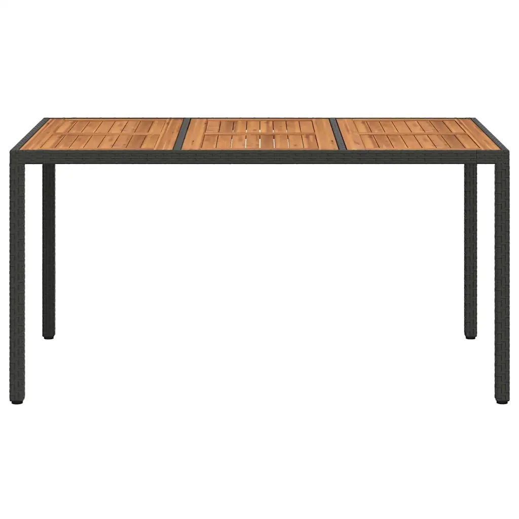 Tavolo da Giardino Nero 150 x 90 x 75 cm polyrattan