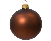 Box Da 6 Palline Di Natale In Vetro Opaco Colore Caff 8Cm
