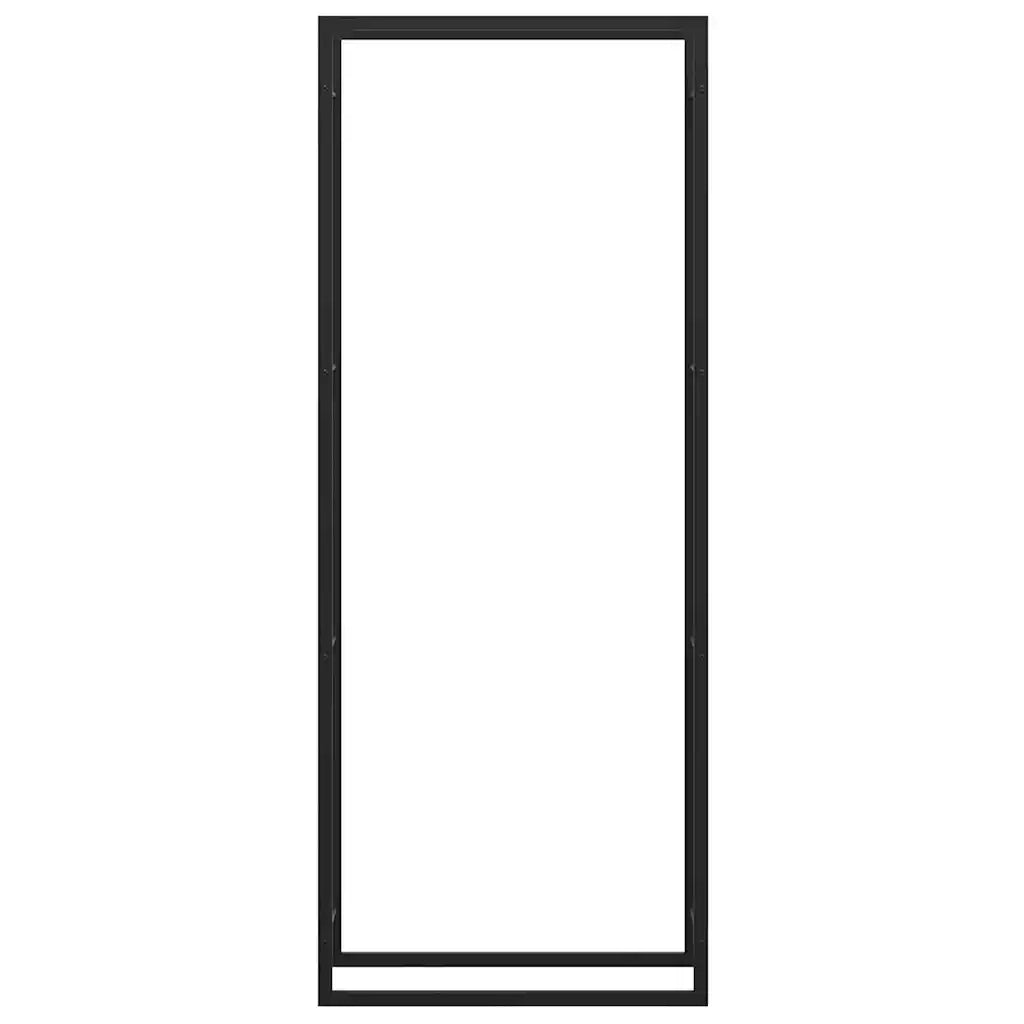 Portalegna Nero Opaco 80x28x222 cm Acciaio 350309