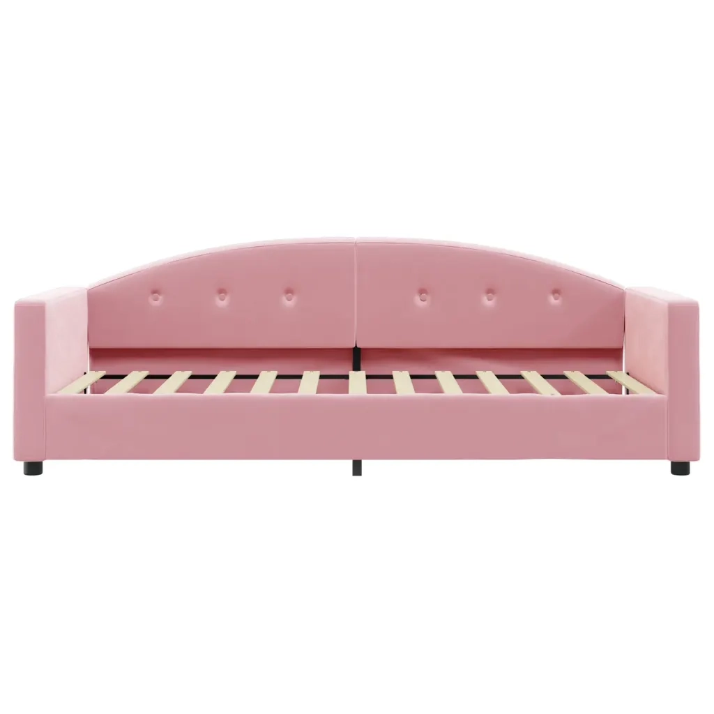 Divano Letto con Materasso Rosa 80x200 cm in Velluto
