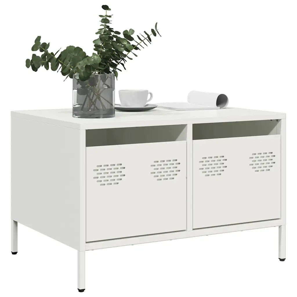 Mobile TV Bianco 68x50x43,5 cm in Acciaio Laminato a Freddo 851243