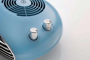 Ariete 8211 Termoventilatore da tavolo, Stufetta elettrica, 2000W, Termostato, Silenzioso, Griglia e piedi cromati, Celeste