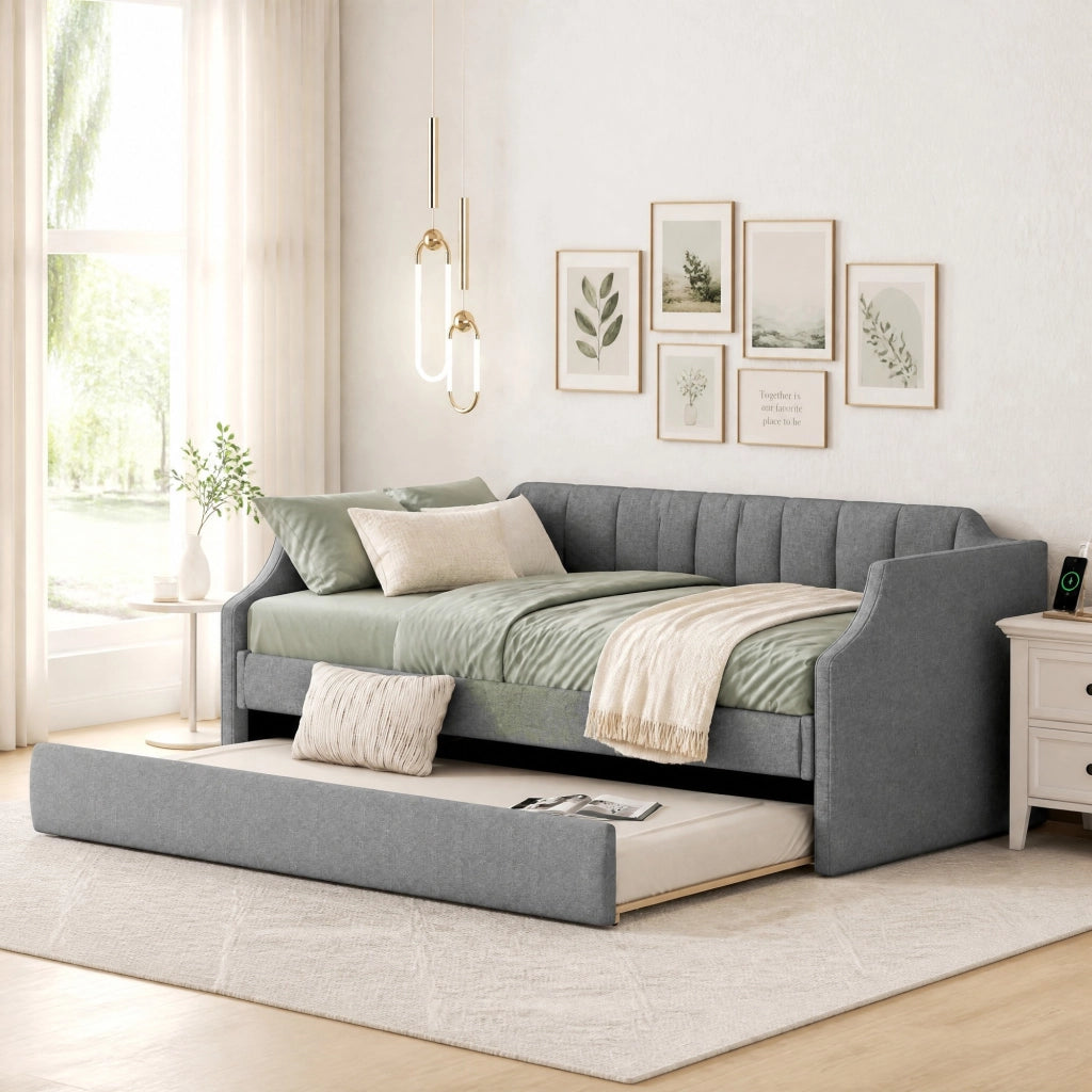LETTO con letto estraibile 90x200/90x190 cm Grigio