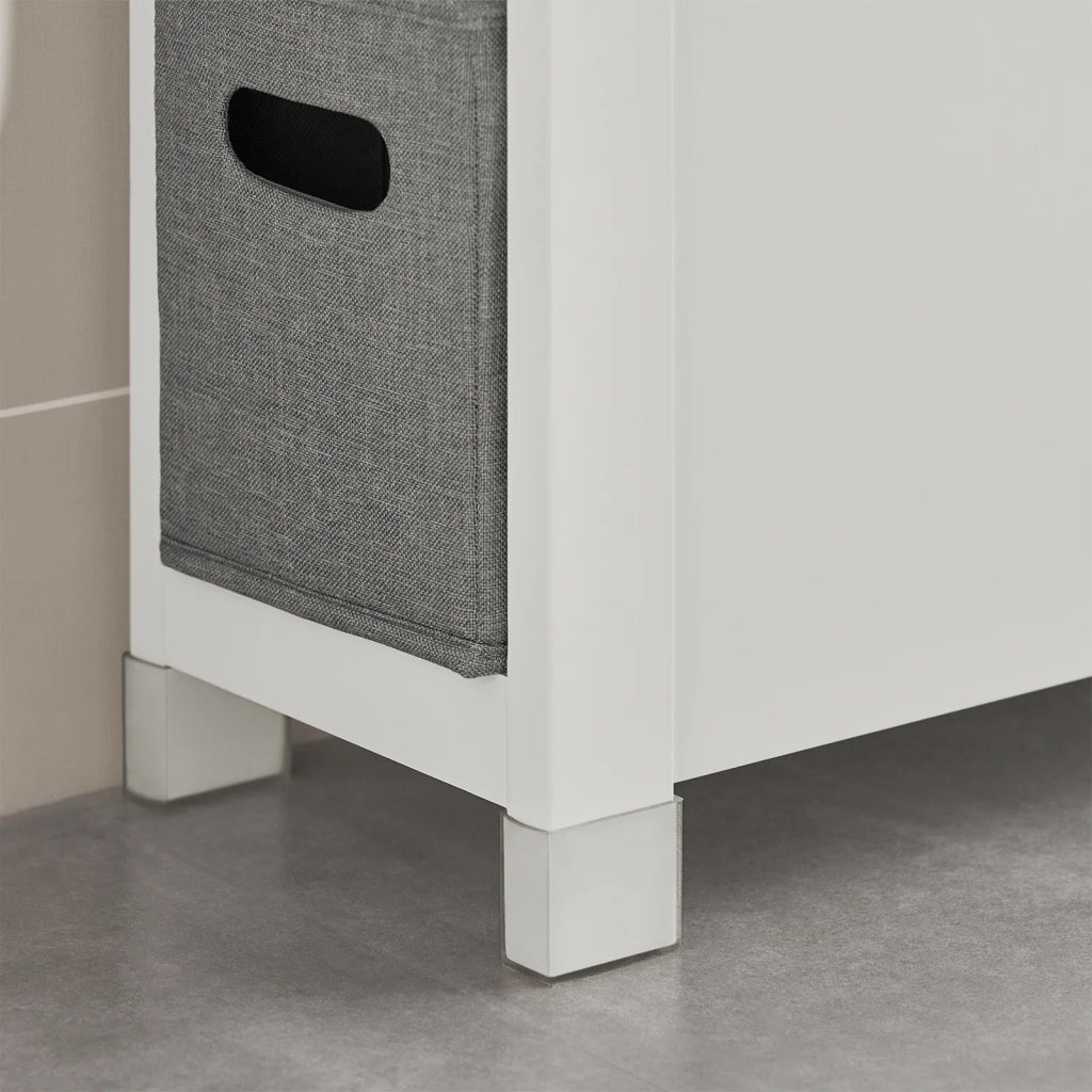 Mensola Salvaspazio con 2 cestelli grigi estraibili Mobiletto da bagno Bianco 20x60x70cm BZR83-W SoBuy