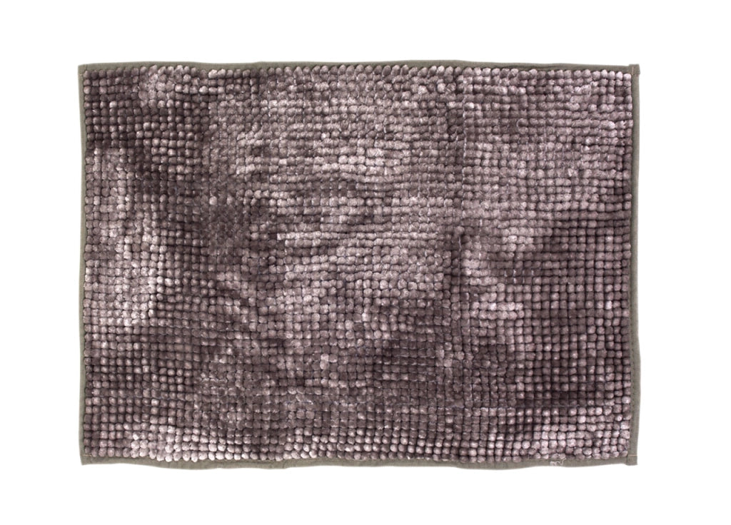 Tappeto Shaggy Bagno E Cucina Retro Antiscivolo Microfibra Mod. Perla Tortora - 60x120 - Tortora