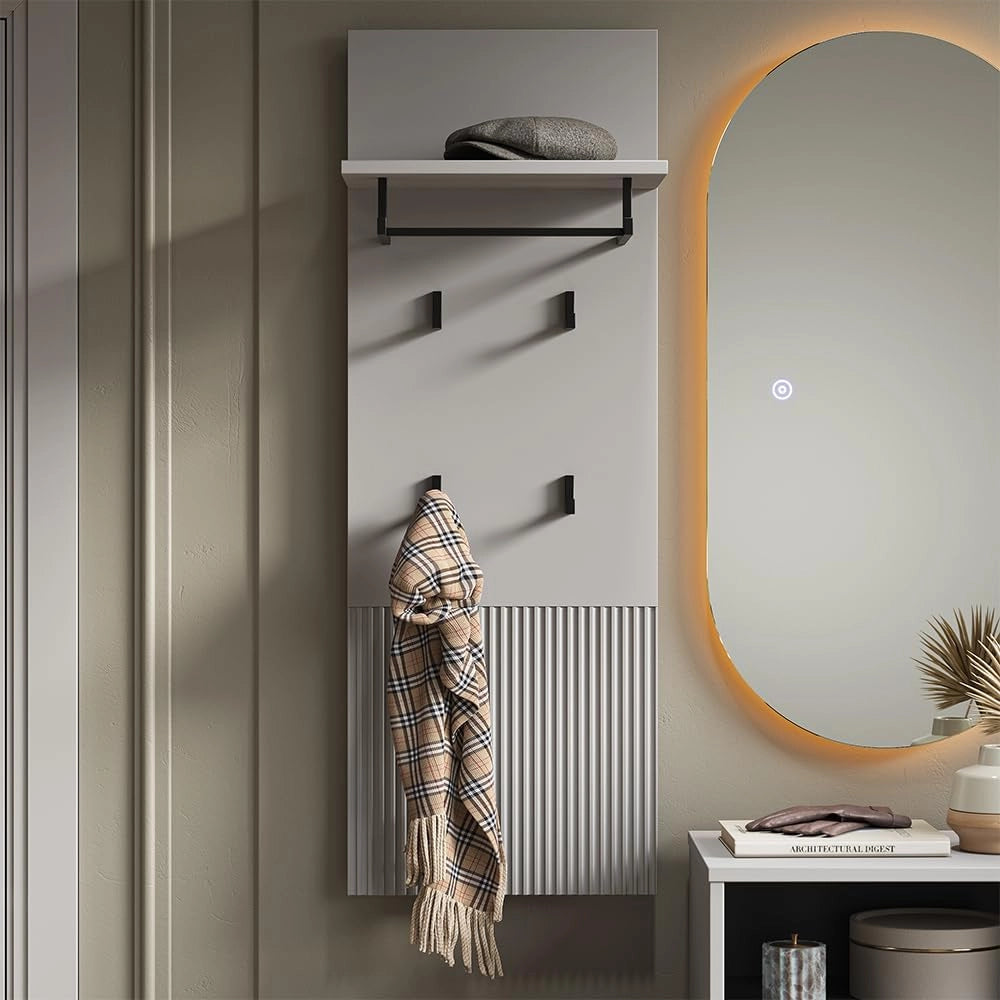 Appendiabiti da parete Eliza, Grigio, 43 x 120 cm