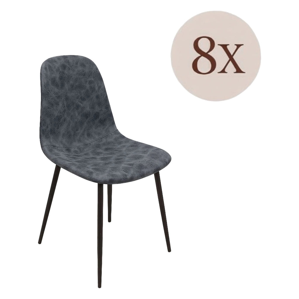 Ispani, set di Sedie 8 Sedie, Grigio Scuro