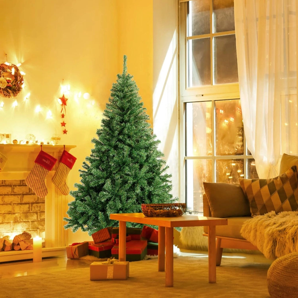 Albero di Natale 180/225 cm, Albero di Natale Realistico con 1000/1346 Rami Densi e Base in Metallo con Cuscinetto Antiscivolo, Albero di Natale Artificiale per Casa e Negozio (180 CM)