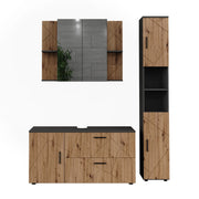 Vicco Set di mobili da bagno Antracite/Artisan 3 parti