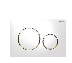 Placca di comando scarico SIGMA 20 bianca oro per cassetta Geberit 115.778.KK1 Bianco/Oro