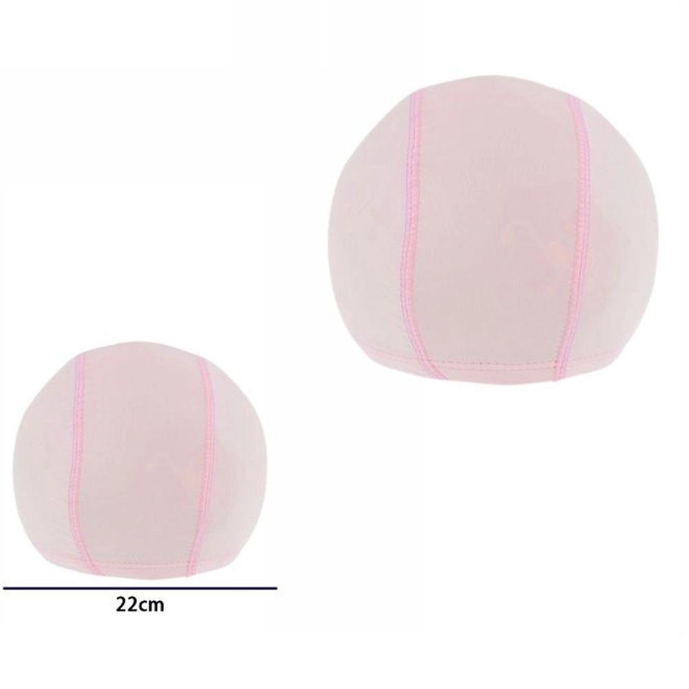 Trade Shop - 3 Pz Cuffia Piscina Mare Nuoto Pressata Monocolore Rosa Con Fascia Elastica 2 Cm -