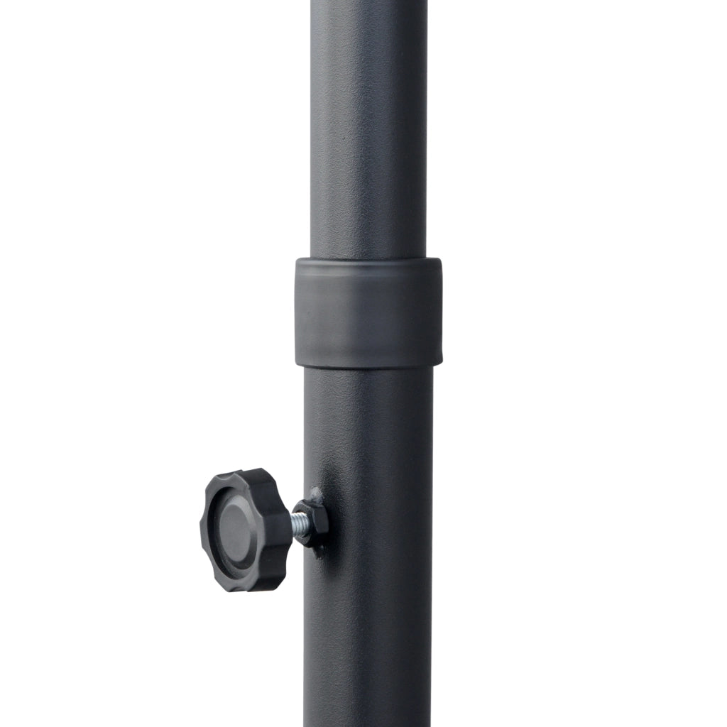 Parasole mezzo rotondo 2 x 2 m supporto impermeabile tessuto 100 poliestere colore grigio scuro adatto per balcone patio e giardino