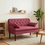 Loveseat con bottoni imbottiti Rosso Vino 111 x 68 x 80 cm 42041799