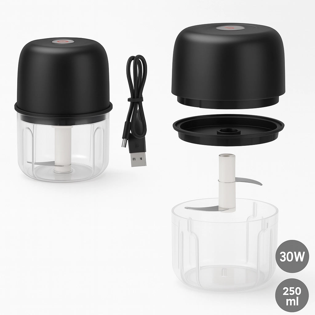 Mini Frullatore Portatile usb 250ml 30W Ricaricabile in Abs e Acciaio Facile da Pulire