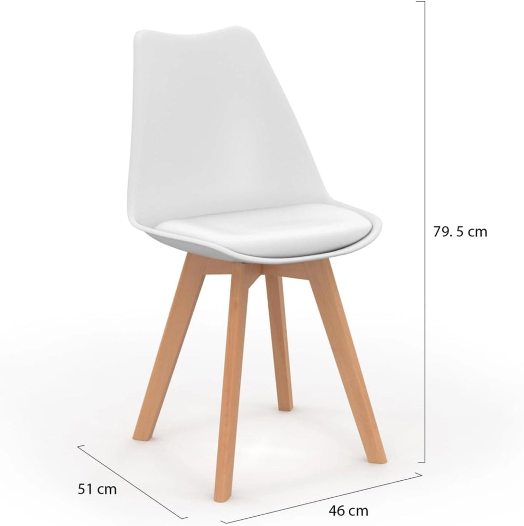 Set di 4 sedie scandinave SARA in grigio scuro, grigio chiaro, bianco e blu