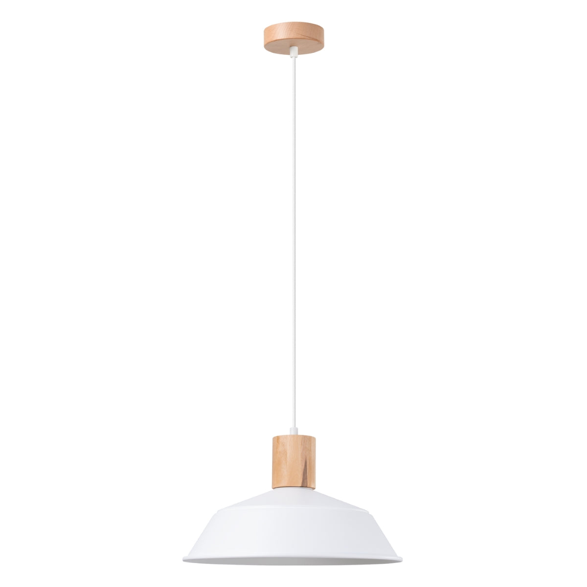 Lampada da terra scandinava FANO Peach Puff con cupola in acciaio bianco 34x120cm LED