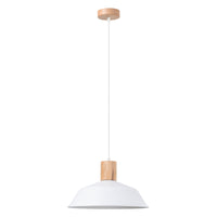 Lampada da terra scandinava FANO Peach Puff con cupola in acciaio bianco 34x120cm LED