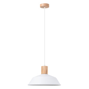 Lampada da terra scandinava FANO Peach Puff con cupola in acciaio bianco 34x120cm LED