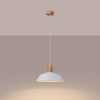 Lampada da terra scandinava FANO Peach Puff con cupola in acciaio bianco 34x120cm LED